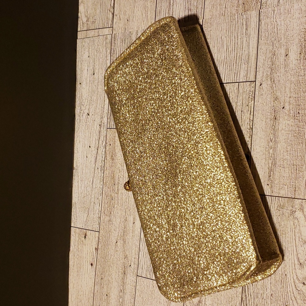 Rulo Creations Gold Glitter Clutch Handbag Vintage
